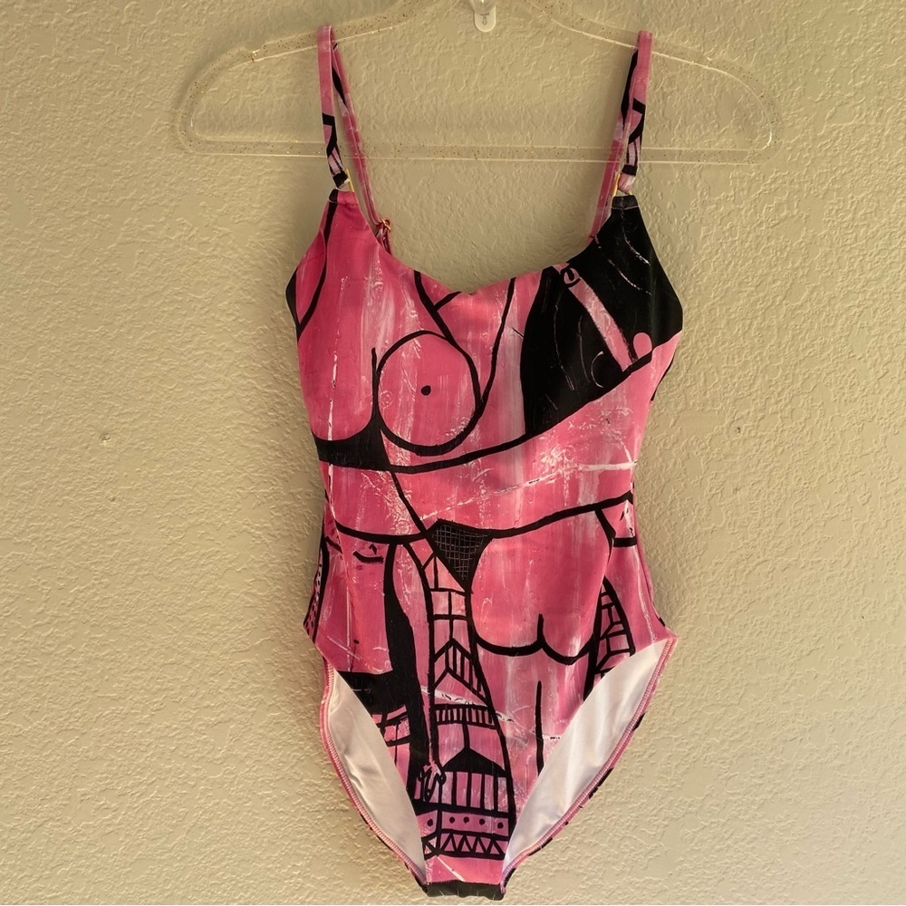 SWIMINISTA X James Peter Henry New Pink and Black marvelous bathing suit